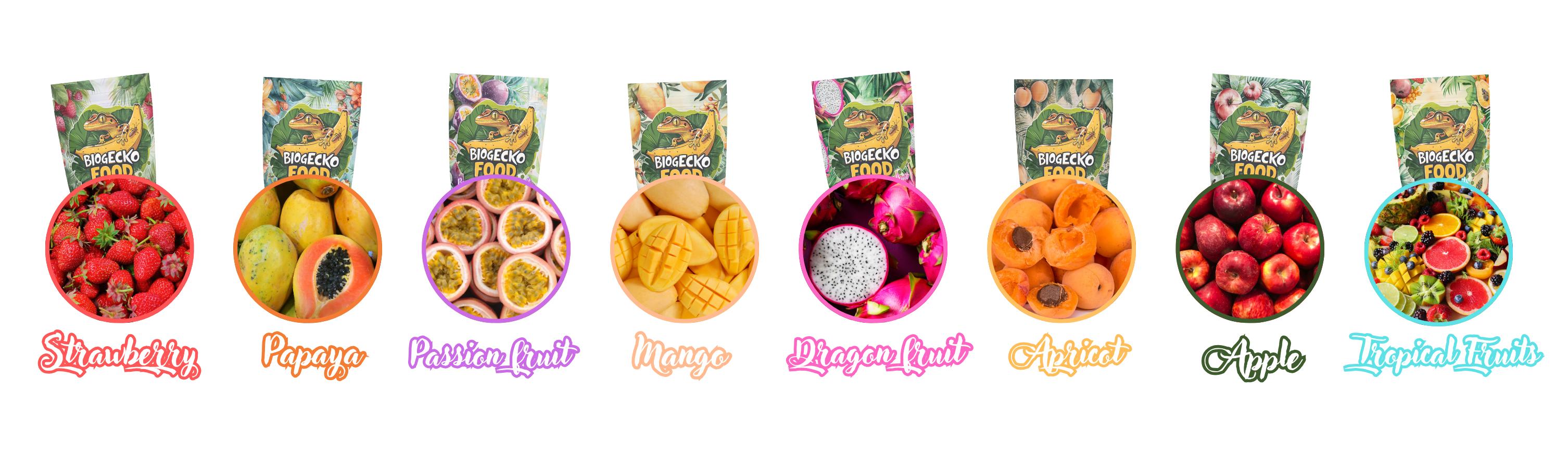 BioGecko Food - dostępne smaki